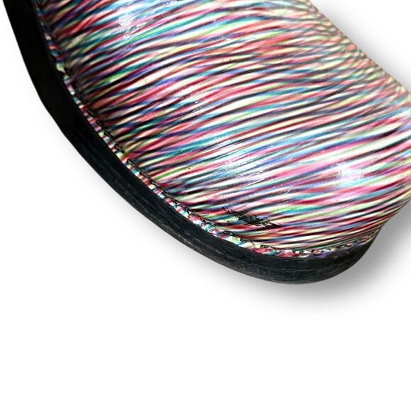 Dansko Multi Striped Professional Patent Leather Clogs Shoes EU 41 / 10.5 - 11 - Picture 13 of 15